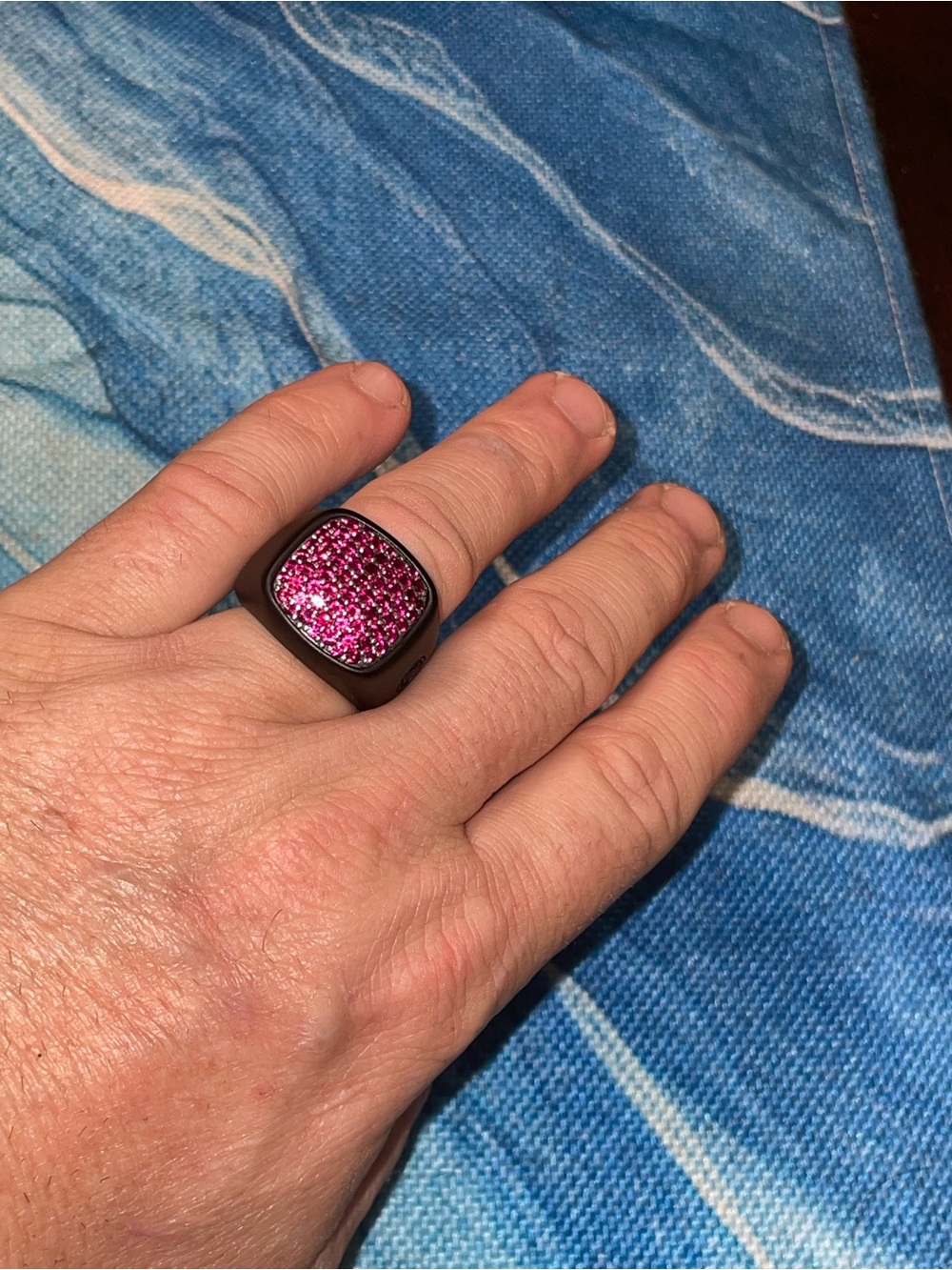 David Yurman Red Ruby Pavé Cushion Ring AUTHENTIC! 8.5 - Picture 10 of 16